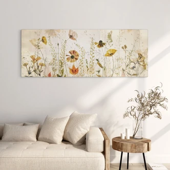 Tableau verre Fleurs sauvages des prés au soleil - Talen - Panorama 