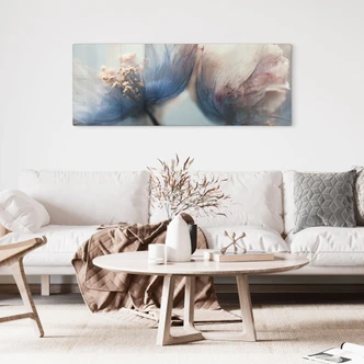 Glasschilderijen Filigraan gedroogde bloemen in het licht - Treechild - Panorama 