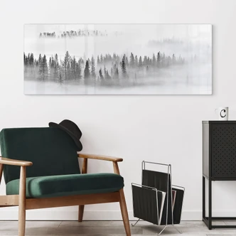 Tableau sur verre Xu - Foggy Forest 