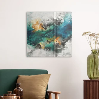 Tableau en verre Brume de couleur abstraite - Fedrau 