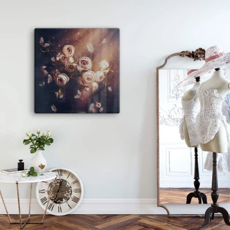 Tableau sur verre Kiral - Le bouquet de roses - Carré 