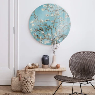 Glasbild van Gogh - Mandelblüte - Rund Glasbild van Gogh - Mandelblüte - Rund