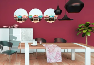 Glasbild Party Cupcakes 02 - rund (3-teilig) Glasbild Party Cupcakes 02 - rund (3-teilig)