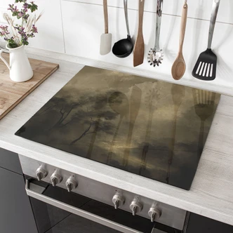 Kookplaat Trees in de mist van de schemering - Hobday 