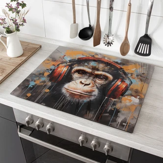 Herdabdeckplatte - DJ Affe mit Kopfhörer - Magnusson Herdabdeckplatte - DJ Affe mit Kopfhörer - Magnusson