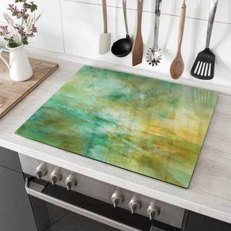 Piastra di copertura del fornello Abstract horizon in verde lime - Schmucker 