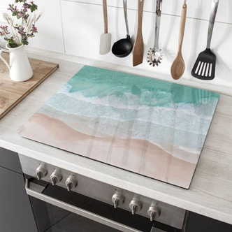 Afdekplaat voor fornuis Zachte golven op het strand - Sisi & Seb 