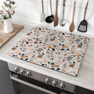 Afdekplaat voor fornuis Kleurrijke terrazzostenen - Treechild 