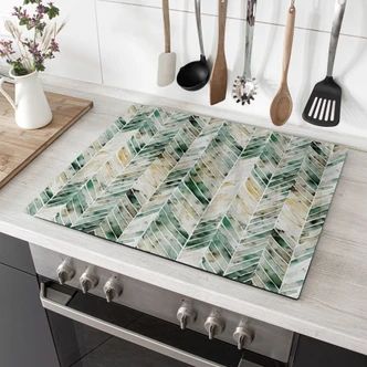 Piastra coprifornello Verde acquerello a spina di pesce - Treechild 