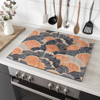 Piastra di copertura del fornello con motivo a conchiglia in arancione-blu - Treechild 