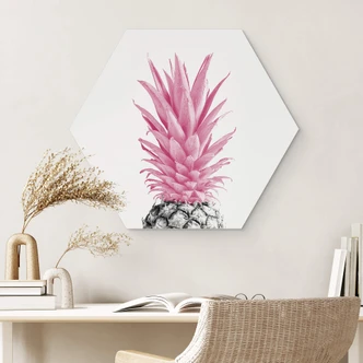 Hexagone - alu-Dibond 1X Studio - Pink Pineapple 