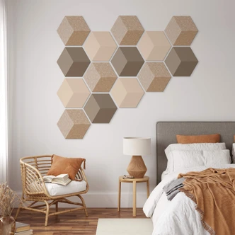 3D Hexagon - Alu-Dibond Braun Muster 