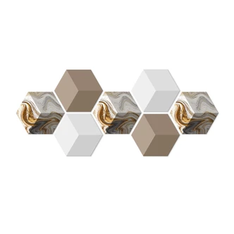 3D Hexagon - Alu-Dibond Set Golden Struggle (7er Set) 