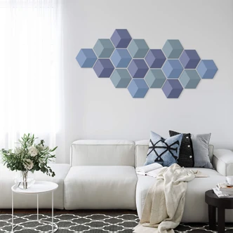 3D Hexagon - Alu-Dibond Hellblau 