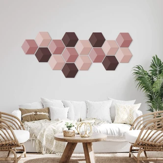 Hexagone à effet 3D - alu-Dibond rouge 