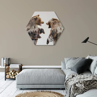 Hexagon Dibond Angyalosi - Wild Fight 