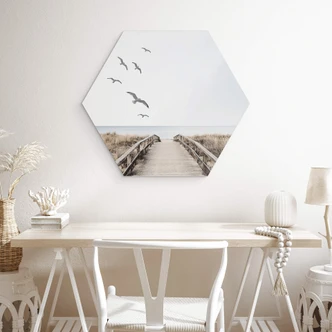 Hexagon Dibond Uitzicht op de Baltische Zee 