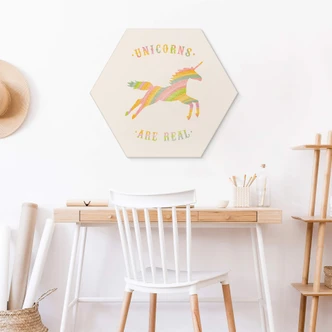 Hexagon Dibond Bodart - Unicorns are Real 