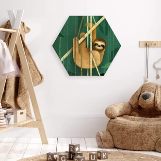 Hexagon - Alu-Dibond Braun - Faultier 