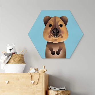 Hexagon Dibond Braun - Quokka 