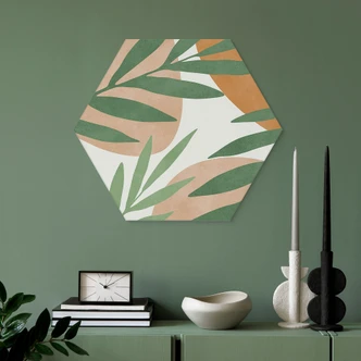 Wanddecoratie Abstracte takken in tropische look - Costa - Alu-Dibond 