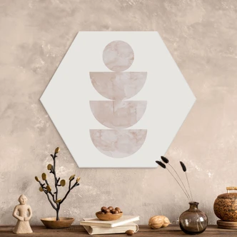 Hexagon Wandbild Geometrisches Gleichgewicht - Abstrakte Komposition - Costa - Alu-Dibond Hexagon Wandbild Geometrisches Gleichgewicht - Abstrakte Komposition - Costa - Alu-Dibond