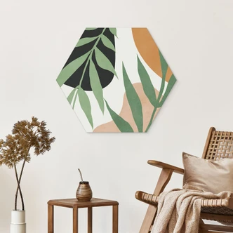 Wanddecoratie Groene takken in de jungle - Costa - Alu-Dibond 