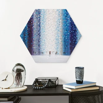 Hexagon Wandbild Verträumter Regentag - Ermilkina - Alu-Dibond 