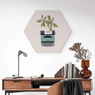 Hexagon Dibond Frida Floral Studio - Botanische Typemachine 