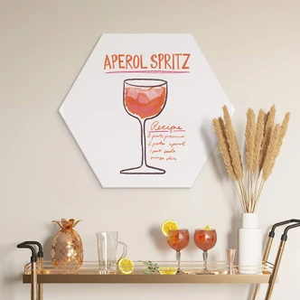Hexagon Wandbild Fritsch - Aperol Spritz - Alu-Dibond 