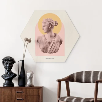Hexagon Wandbild Statue der Göttin Artemis - Grace Digital Art - Alu-Dibond Hexagon Wandbild Statue der Göttin Artemis - Grace Digital Art - Alu-Dibond
