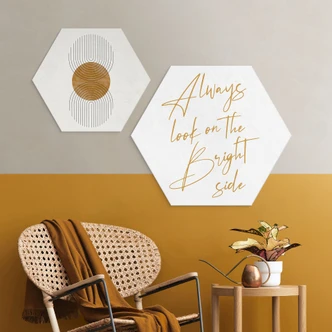 Hexagon Wandbild Always look on the bright side - KsanaKalpa - Alu-Dibond Hexagon Wandbild Always look on the bright side - KsanaKalpa - Alu-Dibond