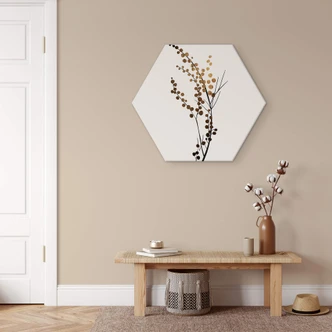 Hexagon Dibond Kubistika - Golden Branch 
