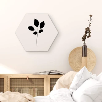 Hexagon Dibond Kubistika - Black Chestnut Leaf 