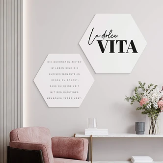 Hexagon Wandbild La Dolce Vita - Alu-Dibond Hexagon Wandbild La Dolce Vita - Alu-Dibond