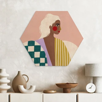 Hexagon Dibond Vrouw: een modern icoon - Müller 