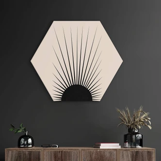 Hexagon Dibond Orara Studio - Minimalistic Sun 