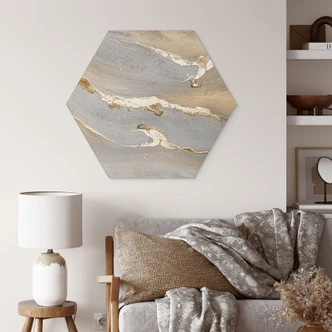 Hexagon Dibond Goudkleurig zand - Purina-Purite 