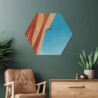 Hexagon Wandbild Klettern am Grand Canyon - Rivers - Alu-Dibond Hexagon Wandbild Klettern am Grand Canyon - Rivers - Alu-Dibond