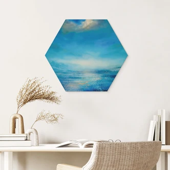 Wanddecoratie Eindeloze uitgestrektheid in blauw - Schmucker - Alu-Dibond 