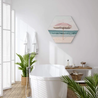 Hexagon Dibond Sisi & Seb - Pink Parasol 