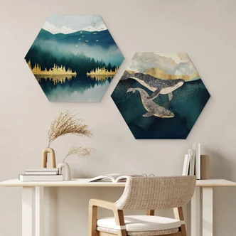 Hexagon Dibond SpaceFrog Designs - Connected 