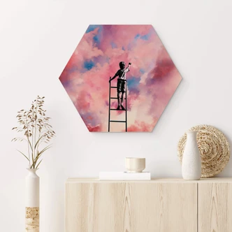 Hexagon Dibond Taudalpoi - Painting Clouds 