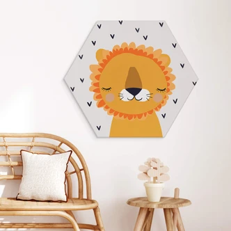 Hexagon Dibond Treechild - Little Lion 