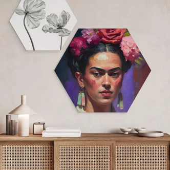 Hexagon Dibond Treechild - Portret van Frida 