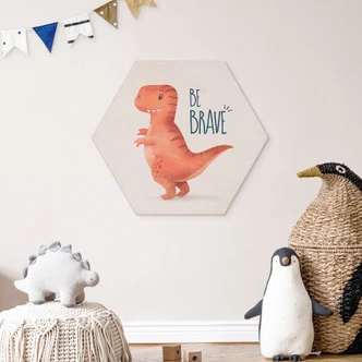 Hexagon Dibond Dino Be Brave - T-Rex - Tunaboylu 