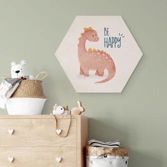 Hexagon Dibond Dino Be Happy - Brachiosaurus - Tunaboylu 