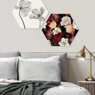 Hexagon Dibond UN Designs - Flower Arrangement 