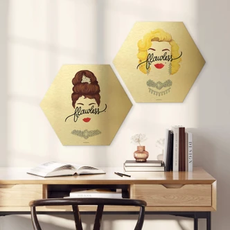 Hexagon - Alu-Dibond mit Goldeffekt Tohmé - Flawless Marilyn 