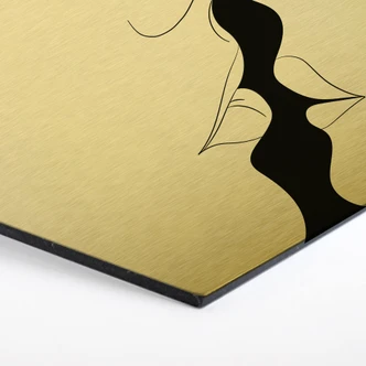 Hexagon - Alu-Dibond-Goldeffekt Nordic Creators - White Kiss 